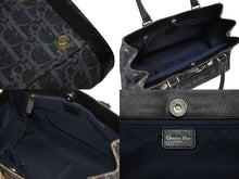 Load image into Gallery viewer, Christian Dior クリスチャンディオール フライトライン トロッター ハンドバッグ 02-B0-1015 デニム レザー ネイビー ブラック シルバー金具 中古 4b011021