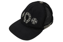 画像をギャラリービューアに読み込む, CHROME HEARTS クロムハーツ トラッカーキャップ CHクロス ホースシュー ロゴ刺繍 クロスボール シルバー 925 ブラック 良古 4b011054