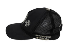 画像をギャラリービューアに読み込む, CHROME HEARTS クロムハーツ トラッカーキャップ CHクロス ホースシュー ロゴ刺繍 クロスボール シルバー 925 ブラック 良古 4b011054