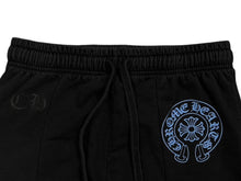画像をギャラリービューアに読み込む, CHROME HEARTS クロムハーツ スウェットパンツ ホースシュー コットン ブラック ブルー サイズL 美品 中古 4b011057