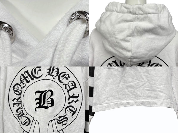 CHROME HEARTS クロムハーツ フーディ― パーカー ベラハディッド 希少 ホースシュー サイズM ホワイト 美品 中古 4b011059