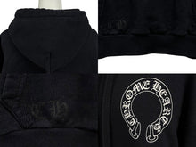 画像をギャラリービューアに読み込む, CHROME HEARTS クロムハーツ フーディ― パーカー マルチロゴ ダガー スター CHクロス ホースシュー サイズS ブラック 美品 中古 4b011060