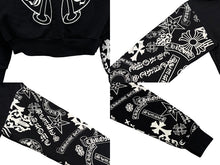 画像をギャラリービューアに読み込む, CHROME HEARTS クロムハーツ フーディ― パーカー マルチロゴ ダガー スター CHクロス ホースシュー サイズS ブラック 美品 中古 4b011060