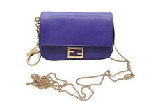 Load image into Gallery viewer, FENDI フェンディ マイクロ マンマバゲット ハンドバッグ 7AR798-21H-199-8241 レザー パープル ゴールド金具 美品 中古 4b011066