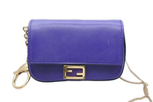 Load image into Gallery viewer, FENDI フェンディ マイクロ マンマバゲット ハンドバッグ 7AR798-21H-199-8241 レザー パープル ゴールド金具 美品 中古 4b011066