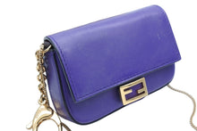 Load image into Gallery viewer, FENDI フェンディ マイクロ マンマバゲット ハンドバッグ 7AR798-21H-199-8241 レザー パープル ゴールド金具 美品 中古 4b011066