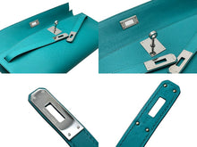 Load image into Gallery viewer, 新品同様 HERMES エルメス KELLY CUT ケリーカット ハンドバッグ ヴォースイフト ブルーパオン シルバー金具 X刻印 中古 4b011170