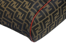Load image into Gallery viewer, FENDI フェンディ トートバッグ 8BH046 ズッカ柄 総柄 キャンバス レザー レッド ブラウン シルバー金具 美品 中古 4b011393