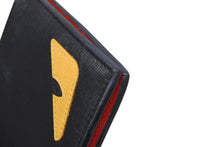 Load image into Gallery viewer, 極美品 FENDI フェンディ バッグ バグズ 二つ折り財布 7M0001 ブラック イエロー レッド カーフレザー 中古 4b011739