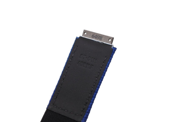 新品未使用品 RICHARD MILLE リシャール ミル RM67-01用替え マジックテープベルト サイズM ブルー ブラック ベルクロ シルバー金具 中古 4b011183