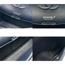 画像をギャラリービューアに読み込む, 極美品 CHANEL シャネル マトラッセ25 Wフラップ Wチェーンショルダーバッグ 19番台 ココマーク ラムスキン ネイビー シルバー金具 中古 4b011812