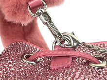 Load image into Gallery viewer, VERSACE ヴェルサーチ ショルダーバッグ クリスタル ラ メドゥーサ バケットバッグ ピンク ラムスキン ガラスクリスタル 1017754 シルバー金具 美品 中古 4b011599