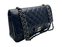 画像をギャラリービューアに読み込む, 極美品 CHANEL シャネル マトラッセ25 Wフラップ Wチェーンショルダーバッグ 19番台 ココマーク ラムスキン ネイビー シルバー金具 中古 4b011812