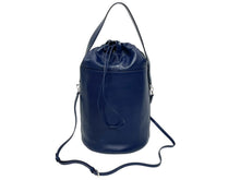Load image into Gallery viewer, JIL SANDER ジルサンダー ハンドバッグ 巾着 ネイビー 美品 中古 4b011239