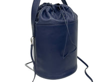 Load image into Gallery viewer, JIL SANDER ジルサンダー ハンドバッグ 巾着 ネイビー 美品 中古 4b011239