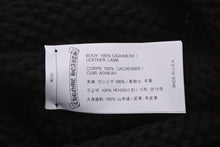 Load image into Gallery viewer, 新品同様 CHROME HEARTS クロムハーツ クロスパッチ ニットキャップ ビーニー カシミヤ レザー シルバー925 ブラック 中古 4b011464