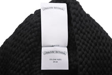Load image into Gallery viewer, 新品同様 CHROME HEARTS クロムハーツ クロスパッチ ニットキャップ ビーニー カシミヤ レザー シルバー925 ブラック 中古 4b011464