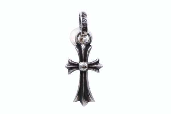 新品未使用 CHROME HEARTS クロムハーツ CHクロス ベビーファット ピアス 14k 重量2.4g シルバー 2004/.925刻印 中古 4b011444