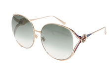 Load image into Gallery viewer, 極美品 GUCCI グッチ サングラス アイウェア GG0225S 004 サイズ63□17-130 ゴールド グリーンレンズ 中古 4b011792