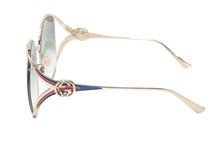 Load image into Gallery viewer, 極美品 GUCCI グッチ サングラス アイウェア GG0225S 004 サイズ63□17-130 ゴールド グリーンレンズ 中古 4b011792