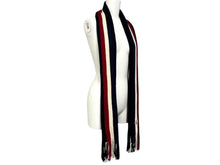 Load image into Gallery viewer, Moncler モンクレール ウール カシミヤ ブレンド ニット&amp;マフラー ロゴ ネイビー 美品 中古 4b011542