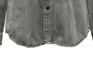 極美品 SAINT LAURENT サンローラン デニムウエスタンシャツ グレー コットン サイズS イタリア製 中古 4b011736