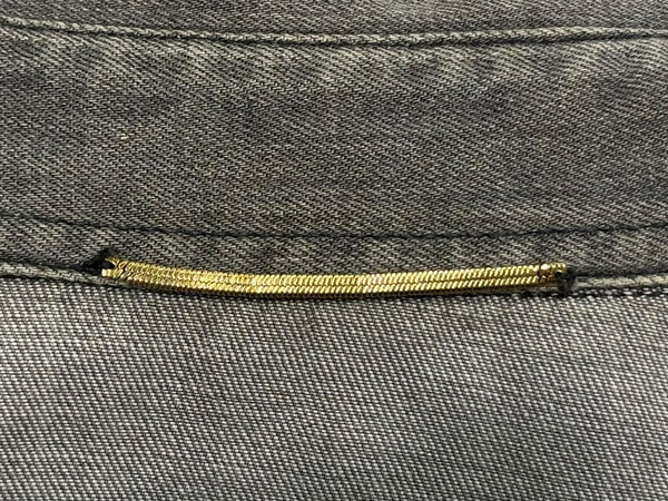極美品 SAINT LAURENT サンローラン デニムウエスタンシャツ グレー コットン サイズS イタリア製 中古 4b011736