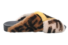 Load image into Gallery viewer, FENDI フェンディ サンダル ブラック ブラウン 牛革 ファー 37 中古 美品 4b011770