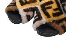 Load image into Gallery viewer, FENDI フェンディ サンダル ブラック ブラウン 牛革 ファー 37 中古 美品 4b011770