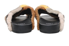 Load image into Gallery viewer, FENDI フェンディ サンダル ブラック ブラウン 牛革 ファー 37 中古 美品 4b011770