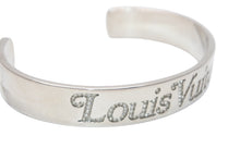 Load image into Gallery viewer, 新品未使用 LOUIS VUITTON ルイヴィトン バングル ブラスレ スクエアード LVストラス MP2694 シルバー金具 中古 4b012042