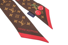 Load image into Gallery viewer, 極美品 LOUIS VUITTON ルイヴィトン LV×TMバンドーBB 村上隆 スカーフ シルク ブラウン レッド M96085 中古 4b012045