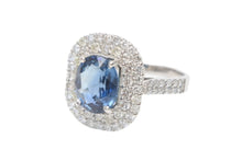 Load image into Gallery viewer, 新品同様 ノーブランド サファイヤ 3.275ct ダイヤモンド1.09ct リング 重量約6.2g PT950 サイズ11 約11号 中古 4b012479