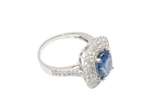 Load image into Gallery viewer, 新品同様 ノーブランド サファイヤ 3.275ct ダイヤモンド1.09ct リング 重量約6.2g PT950 サイズ11 約11号 中古 4b012479