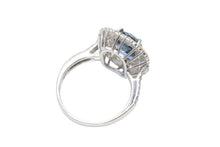 Load image into Gallery viewer, 新品同様 ノーブランド サファイヤ 3.275ct ダイヤモンド1.09ct リング 重量約6.2g PT950 サイズ11 約11号 中古 4b012479