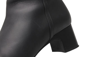 極美品 HERMES エルメス オマージュ ショートブーツ サイドジップ Hロゴ レザー ブラック シルバー金具 サイズ37 中古 4b012343