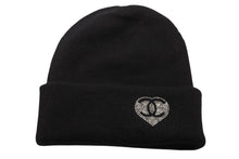 Load image into Gallery viewer, 新品未使用 CHANEL シャネル ニットキャップ ココマーク ハートラインストーン イタリア製 カシミア ブラック 中古 4b012358