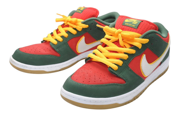 NIKE ナイキ スニーカー ナイキSB ダンク ロープロ プレミアム ファーグリーン ホワイト-ユニバーシティーゴールド 30cm 中古 美品 4b011836