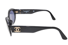 Load image into Gallery viewer, CHANEL シャネル ココマーク オーバル型 サングラス 03517 ブラック プラスチック 美品 中古 4b012417
