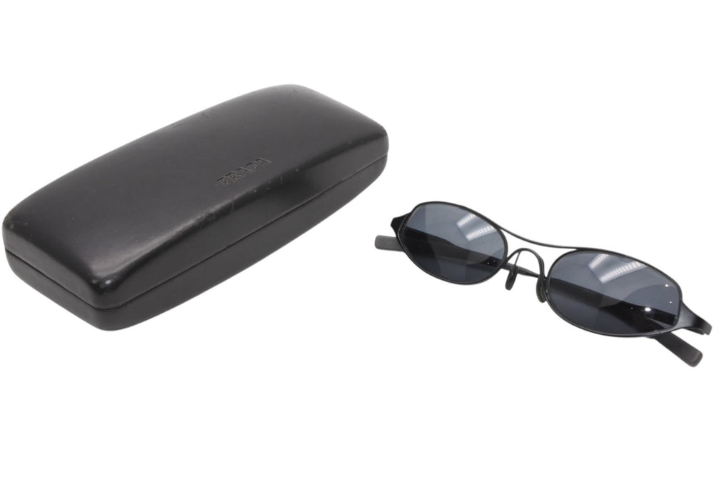 PRADA プラダ オーバル サングラス アイウェア SPR60A 7AB-1A1 メタル プラスチック ブラック 美品 中古 4b012399