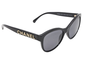 CHANEL シャネル サングラス アイウェア 5458-A c.622/T8 サイズ55□17 140 ココマーク ブラック 美品 中古 4b012409