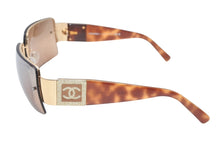 画像をギャラリービューアに読み込む, CHANEL シャネル べっ甲柄 サングラス ココマーク 4095-B サイズ 62□15 125 美品 中古 4b012398