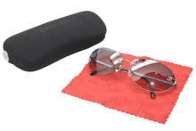 画像をギャラリービューアに読み込む, CHANEL シャネル リムレス サングラス アイウェア 4013 c.124/55 サイズ59□16 130 ココマーク シルバー ブルー 美品 中古 4b012407