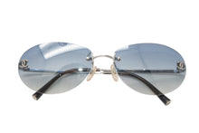 画像をギャラリービューアに読み込む, CHANEL シャネル リムレス サングラス アイウェア 4013 c.124/55 サイズ59□16 130 ココマーク シルバー ブルー 美品 中古 4b012407