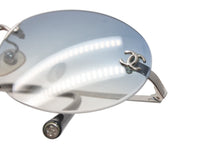 画像をギャラリービューアに読み込む, CHANEL シャネル リムレス サングラス アイウェア 4013 c.124/55 サイズ59□16 130 ココマーク シルバー ブルー 美品 中古 4b012407