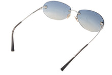 画像をギャラリービューアに読み込む, CHANEL シャネル リムレス サングラス アイウェア 4013 c.124/55 サイズ59□16 130 ココマーク シルバー ブルー 美品 中古 4b012407