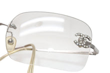 Load image into Gallery viewer, CHANEL シャネル リムレス サングラス アイウェア 4017-D c.159/6I サイズ62□17 120 ココマーク ラインストーン 美品 中古 4b012403