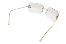 Load image into Gallery viewer, CHANEL シャネル リムレス サングラス アイウェア 4017-D c.159/6I サイズ62□17 120 ココマーク ラインストーン 美品 中古 4b012403