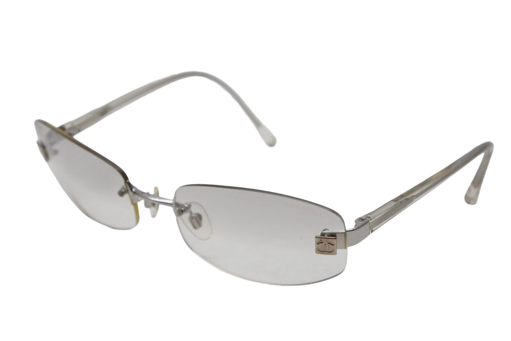 CHANEL シャネル ココマーク リムレス サングラス 4067 c124/61 クリア プラスチック サイズ57□18 130 美品 中古 4b012426