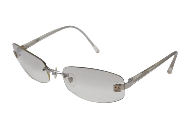 CHANEL シャネル ココマーク リムレス サングラス 4067 c124/61 クリア プラスチック サイズ57□18 130 美品 中古 4b012426